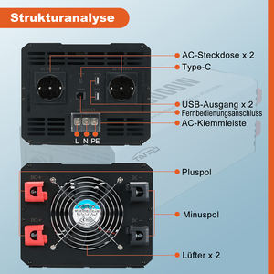 <span class=keywords><strong>Convertisseur</strong></span> de courant sans fil à télécommande 5000W à onde sinusoïdale pure <span class=keywords><strong>12V</strong></span> DC vers 110V <span class=keywords><strong>220V</strong></span> AC <span class=keywords><strong>pour</strong></span> <span class=keywords><strong>camping</strong></span>-<span class=keywords><strong>car</strong></span>, camion, caravane, bateau, <span class=keywords><strong>camping</strong></span> - Product Image 5