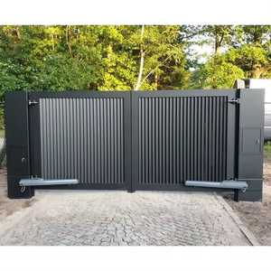 <span class=keywords><strong>Portail</strong></span> de garage moderne en aluminium noir, à double <span class=keywords><strong>battant</strong></span>, automatique, <span class=keywords><strong>électrique</strong></span>, <span class=keywords><strong>avec</strong></span> quincaillerie robuste - Product Image 1