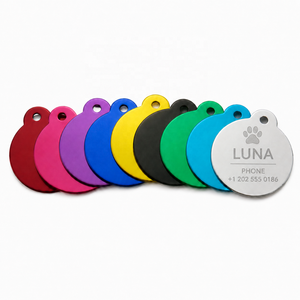 Etiqueta de Identificación Personalizada para Mascotas, Grabada con Láser, de Aluminio, Multicolor, con Orificio, para Perros y Gatos, Accesorios para Mascotas - Product Image 1