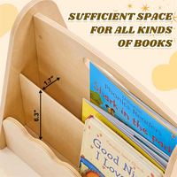 Organizador de Juguetes de Madera de Alta Calidad para Niños, de 5 Niveles, Seguro para Dormitorio y Sala de Estar