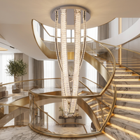Lustres en cristal de luxe pour la décoration intérieure, lustres pour escalier de villa, luminaires suspendus, lustres LED sur mesure
