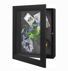 3d deep flower 11*14 decorative Wood Display Case picture frame shadow box photo frame with glass