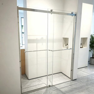 Cabina de <span class=keywords><strong>Ducha</strong></span> Doble con Puerta Corredera, Diseño Moderno, Marco de Acero Inoxidable 304 para Hotel de Lujo - Product Image 2