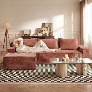 Sofá Esquinero Moderno en Forma de L, Comprimido y Envasado al Vacío, Personalizado 2026, para Muebles de Sala de Estar - Product Image 2