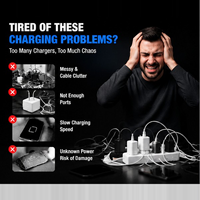 Chargeur de bureau GaN 140W, station de charge rapide multi-ports, charge sans fil magnétique, affichage numérique pour téléphone et tablette
