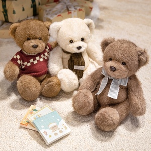 Ours en peluche Pacify <span class=keywords><strong>Bear</strong></span> en coton PP, avec écharpe <span class=keywords><strong>pull</strong></span>, jouet mignon pour habillage de poupée - Product Image 6