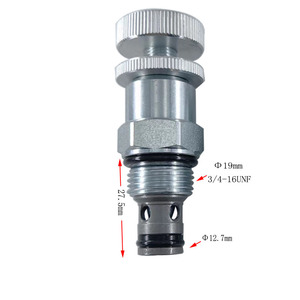 Válvula de control de flujo hidráulica, válvula reguladora de velocidad ajustable de 3/4-16UNF 27,5mm para regulación de presión - Product Image 2