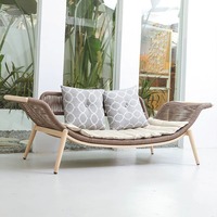 Fauteuil double en rotin d'extérieur, fauteuil inclinable rembourré, style moderne, fauteuil de salon impérial, canapé de balcon