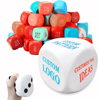 Vente chaude, dés personnalisés, balle anti-stress en mousse PU, colorée, anti-stress, jouets miniatures mignons, adaptés aux fêtes