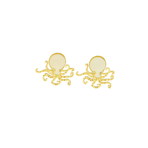 Boucles d'oreilles en forme de pieuvre en acier inoxydable 316L avec placage or PVD, bijoux tendance - Product Image 2