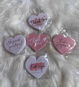 Lusso colore rosa a forma di cuore saluto grazie Tag carte di carta regalo di alta qualità biglietti di ringraziamento - Product Image 2