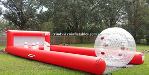 Lớn Inflatable Bowling Trò Chơi Con Người Bowling Theo Dõi Với Zorb Bóng - Product Image 2