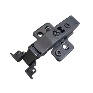 Charnière de meuble à amortisseur hydraulique, cadre en aluminium carré noir, charnières 3D pour porte d'armoire de cuisine - Product Image 1