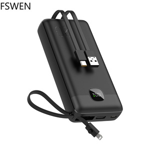 Công suất lớn 20,000 mAh hiển thị kỹ thuật số với 3-Wire ngân hàng điện cầm tay 22.5 Wát siêu nhanh sạc điện thoại di động cung cấp điện - Product Image 2
