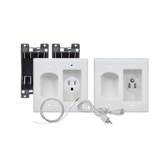 Flat Panel TV in Wall Cable Organizer Power Kit with Power Solution