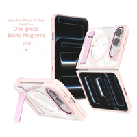 Coque pour iPhone Duo Slim avec support magnétique transparent et anneau de présentation, anti-traces, compatible avec support de véhicule