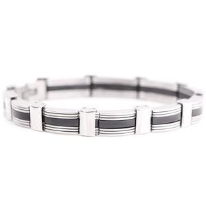 Pulsera Geométrica de Acero de Titanio de 10 mm, Negra, Unisex, Informal, Deportiva - Product Image 4
