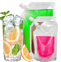 Emballage de stockage de l'eau de boisson transparent personnalisé pochette refermable réutilisable pour sauce sac d'emballage de liquide en plastique avec bec verseur