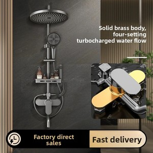 Set Doccia Moderno Completo a Incasso con Rubinetto Vasca, Asta Scorrevole e Doccia a Pioggia ad Alta Pressione a Parete - Product Image 4