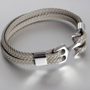 Top vente bracelet de corde d'ancrage en cuir noir bracelet ancre amour pour les hommes - Product Image 4