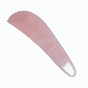 Outil Gua Sha en quartz rose naturel en forme de couteau, spatule lisse, planche à gratter pour l'acupression faciale et le massage corporel - Product Image 3