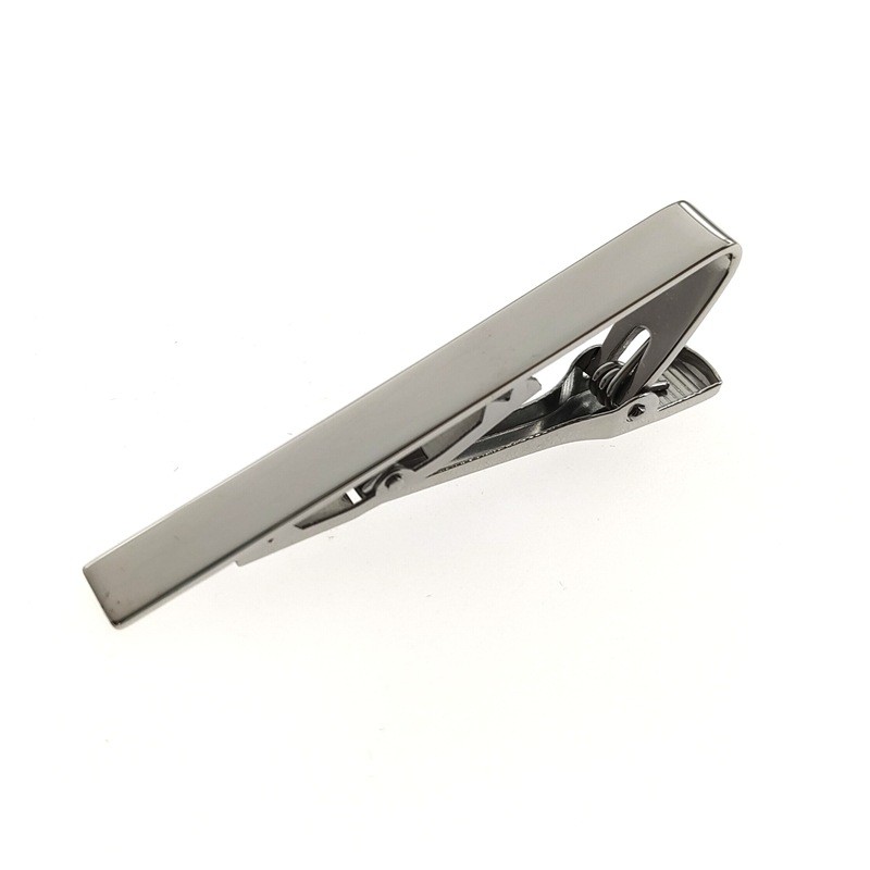 Fermacravatta argentato, dimensioni 55*6.5mm.