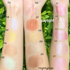 Cosméticos maquillaje vegano <span class=keywords><strong>iluminador</strong></span> resaltar Etiqueta Privada impermeable brillo resaltador paleta - Product Image 5