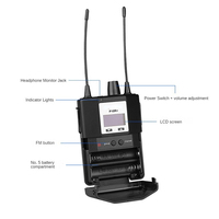 Système de Monitoring Personnel sans Fil Stéréo UHF Intra-Auriculaire PSM600 Double Canal pour Scène, Instrument et Studio