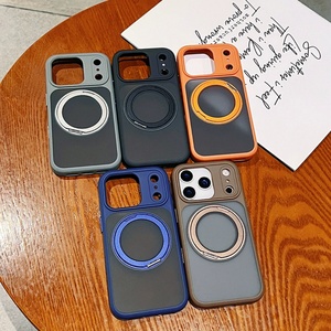 360° Rotating Ring Magnetic <b>Stand</b> Matte Phone Case for iPhone 17 Pro Max 17 Air With Camera Touch Button Protective Cover - Product Image 2