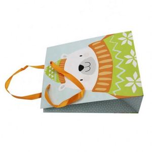 Sac en papier promotionnel personnalisé avec logo et poignée en ruban, très demandé - Product Image 4