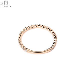 Joyería Fina de Alta Calidad y Estilo Moderno al por Mayor, Anillo Apilable de Oro Rosa de 18K con Diamantes Naturales Reales, Regalo para Chicas, Uso Diario - Product Image 5