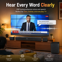 Barre de son TV 5.1 canaux 410W avec caisson de basses sans fil et enceintes arrière, réglage DSP, BT 5.3, EARC, entrée optique