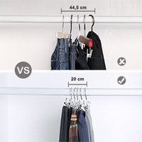 SONGMICS 20 pièces/ensemble Cintres à vêtements en métal à un seul niveau avec pinces pour armoire, gain de place