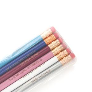 FSC Corporate Angepasst Logo Förderung Benutzerdefinierte HB Bleistift Geschenk Set Artikel Blau Lila Rosa Weiß Silber Holz Graphit Bleistift Set - Product Image 1