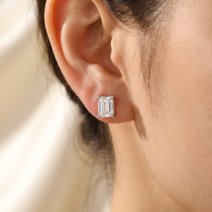 IGI Certified Elongated Cushion Cut Lab Grown Diamond Solitaire <b>Stud</b> Earrings Custom 18K White Gold Jewelry Earrings - Product Image 2