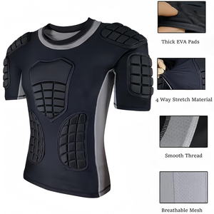 Camiseta de Protección Contra Impactos para Hombre, con Relleno en el Pecho para Fútbol, Esquí, Ciclismo, Deportes al Aire Libre, Protectores de Hombros - Product Image 2