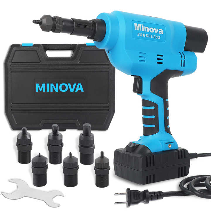 MINOVA Brushless Corded Imperial Electric Nut Rivet Gun 18v