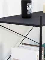 Table de plateau de café rectangle en métal noir moderne loft industriel 3 niveaux pour meubles de salon