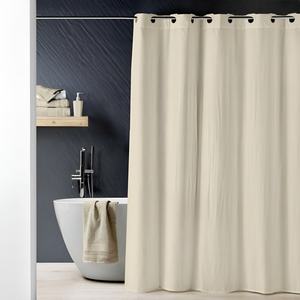 Rideau de douche DOTTY avec œillets à clip 180x200 cm taupe - Product Image 1