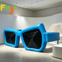 Gafas inflables de promoción de Marca, modelo de gafas inflables impermeables, réplica para eventos de marketing al aire libre