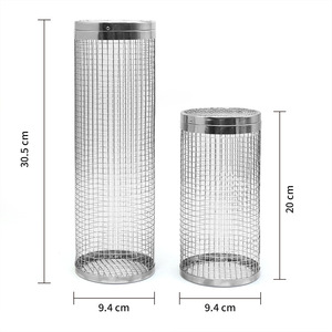 BBQ-Netzröhre 8 Zoll 12 Zoll – Der beste Edelstahl-Grillzylinder für den Außenbereich, rund, 2 Stück, rollender <span class=keywords><strong>Grillkorb</strong></span> - Product Image 3