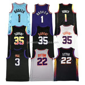 Maillot de basket-ball personnalisé <span class=keywords><strong>Chris</strong></span> <span class=keywords><strong>Paul</strong></span> DeAndre Ayton Kevin Durant 35 Devin Booker 1 2023 maillot de basket-ball cousu - Product Image 1