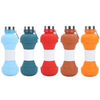 Bouteille d'eau de sport sans BPA en gros, bouteille en silicone personnalisée mignonne avec motifs multisports pour cadeaux promotionnels