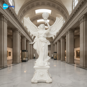 Statua della Dea Libertà in Granito Bianco Lucidato Intagliato a Mano, Design Europeo, <span class=keywords><strong>per</strong></span> Esterni, Chiese e Giardini - Product Image 5