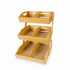 Présentoir Commercial Robuste en Bambou Moderne à 3 Niveaux pour Comptoir – Idéal pour Magasin, Boulangerie, Station <span class=keywords><strong>de</strong></span> Snacks – Écologique - Product Image 6