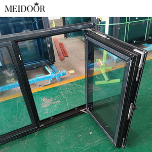 Fenêtre battante en aluminium avec écran Ouverture vers l'intérieur Fenêtres à la française Fenêtre à <span class=keywords><strong>battant</strong></span> à double vitrage avec imposte - Product Image 2