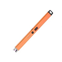 Allume-feu à pulsation coupe-vent rechargeable en ABS avec long manche, design minimaliste, type pistolet à gaz pour barbecue