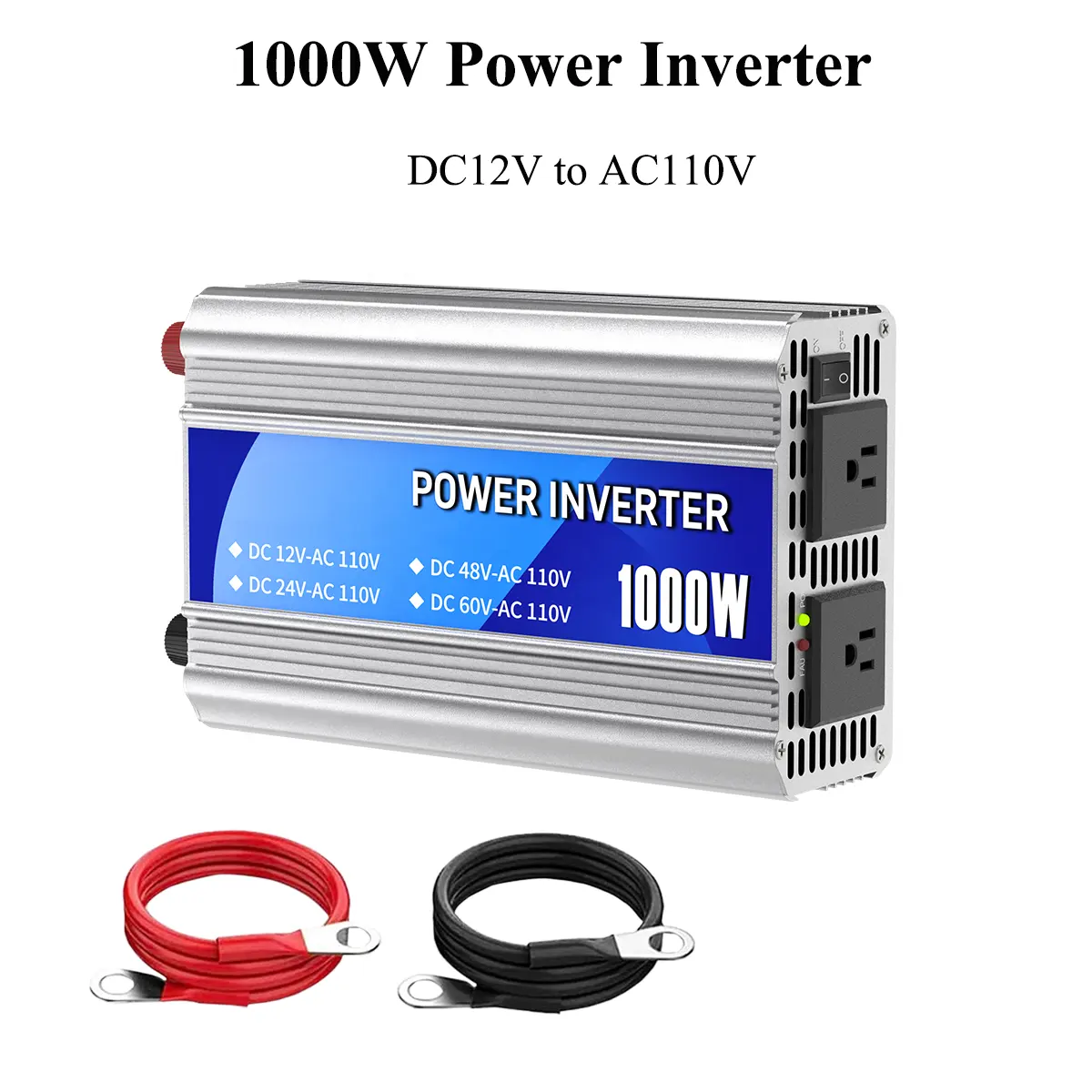 Inverter daya gelombang sinus modifikasi 1000W, Inverter daya 12v dc ke ac 110v untuk mobil