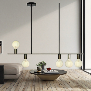 Lustre sputnik de teto retangular e cromado, lustre de teto, luminária preto e dourado, 11 luzes para cozinha in0135 - Product Image 5