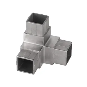 Customized Professional Hardware Pipe Fittings Tube Connectors 3 Way Corner Elbow Square Tube Joint